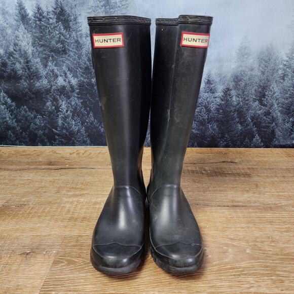 Hunter Original Huntress Waterproof Tall Black Rain Boots | US 5M/6F - Picture 4 of 12
